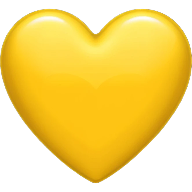 yellow heart with a metallic finish emoji