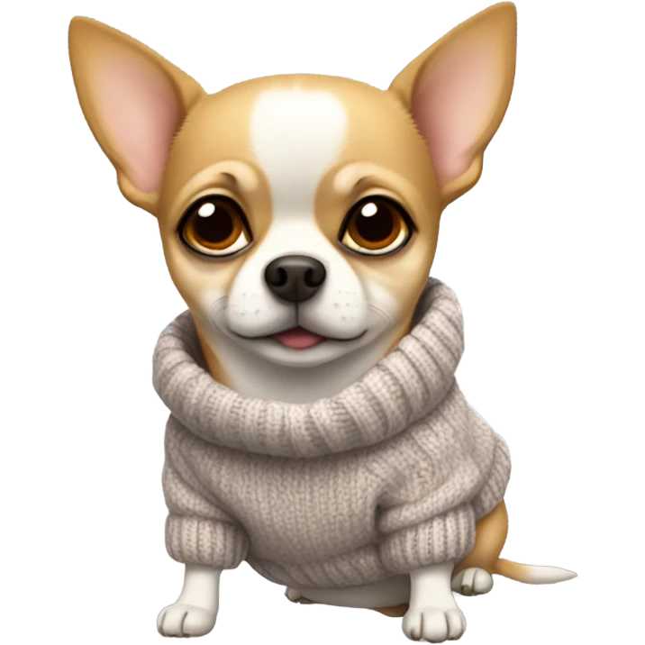 Short hair fat chihuahua with a sweater on  emoji