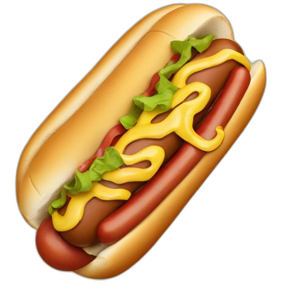 Hot dog eating a hot dog  emoji