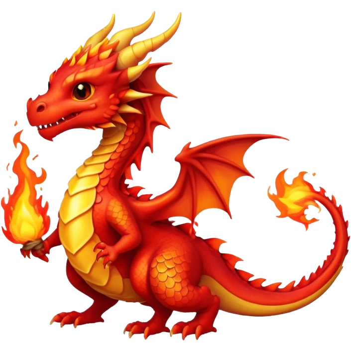 tiny dragon with fire breath emoji