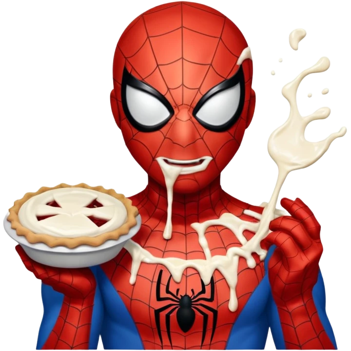 Homem aranha levando torta na cara emoji