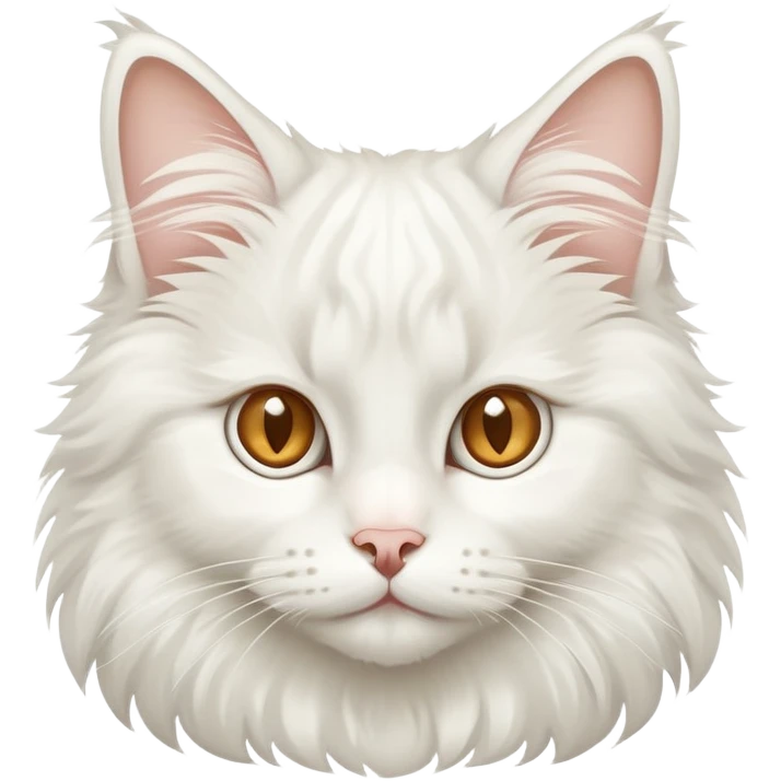 White norwegian forest cat with tufted ears and almond-shaped eyes emoji