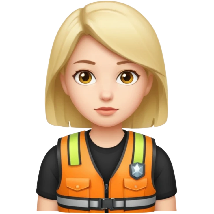 Girl wearing bullet proof emoji