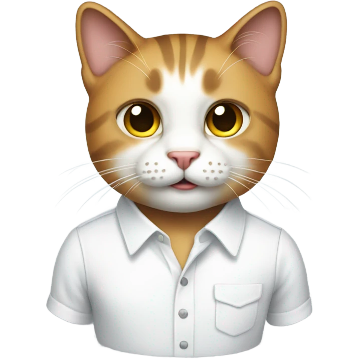 cat wearing a white shirt emoji