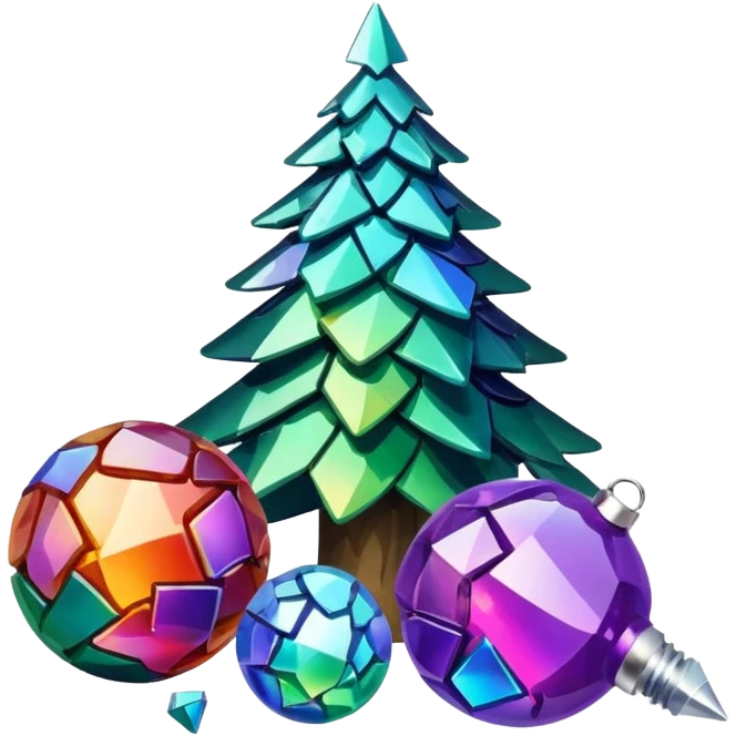broken pieces of Christmas tree balls emoji