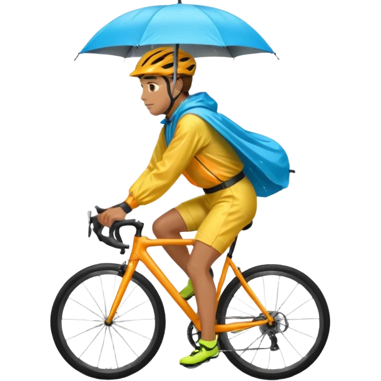 Cyclist with rain poncho emoji