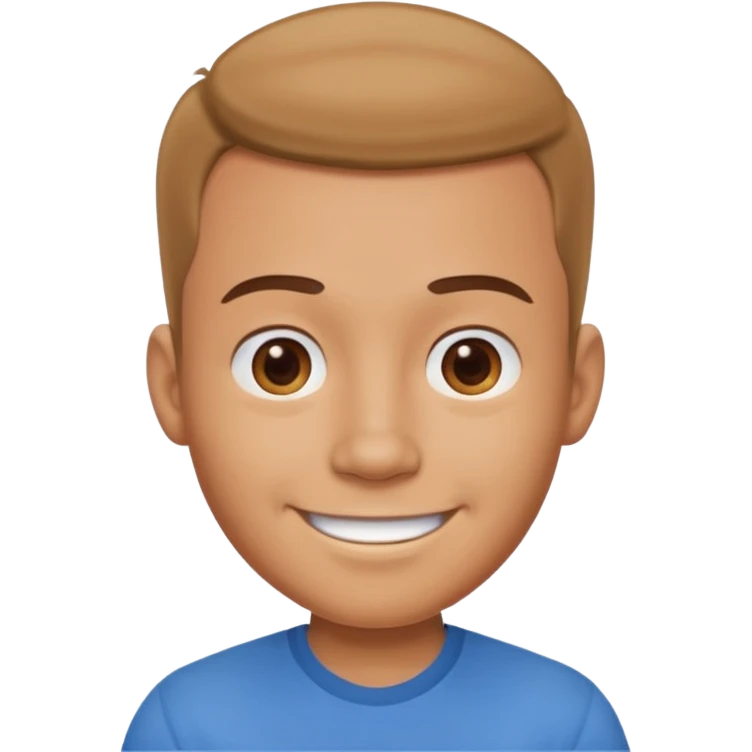 very big head and small body proportion male cartoon emoji
