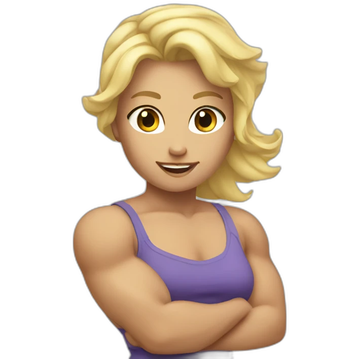 Strong muscle arm blonde girl emoji