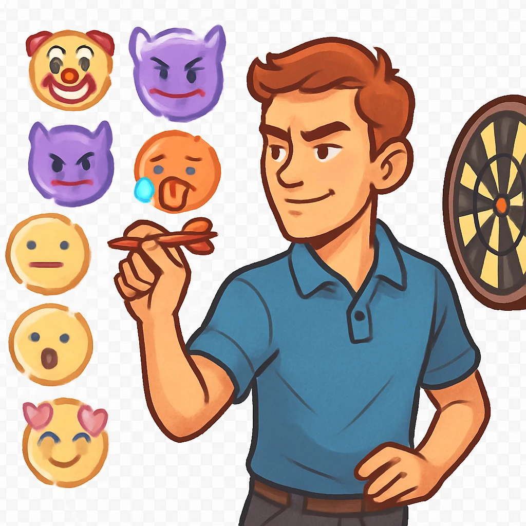 Man playing darts emoji