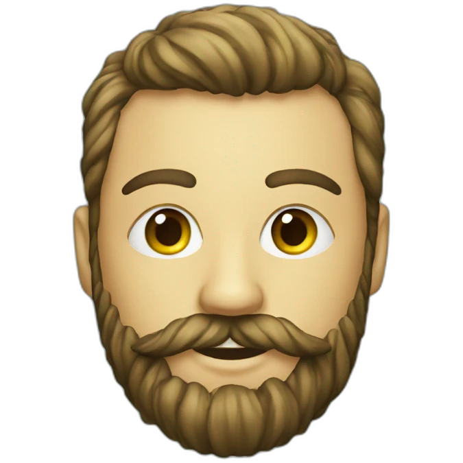 The beard is made from a Christmas tree emoji