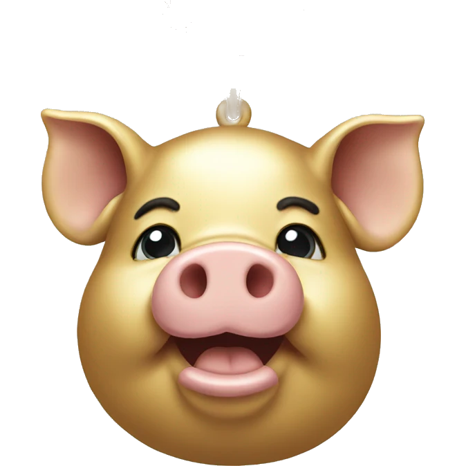 gold pig wearing gold chain emoji