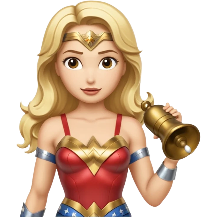 Blonde Wonder Woman holding bell emoji