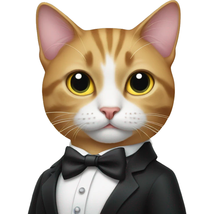 cat wearing a tuxedo emoji