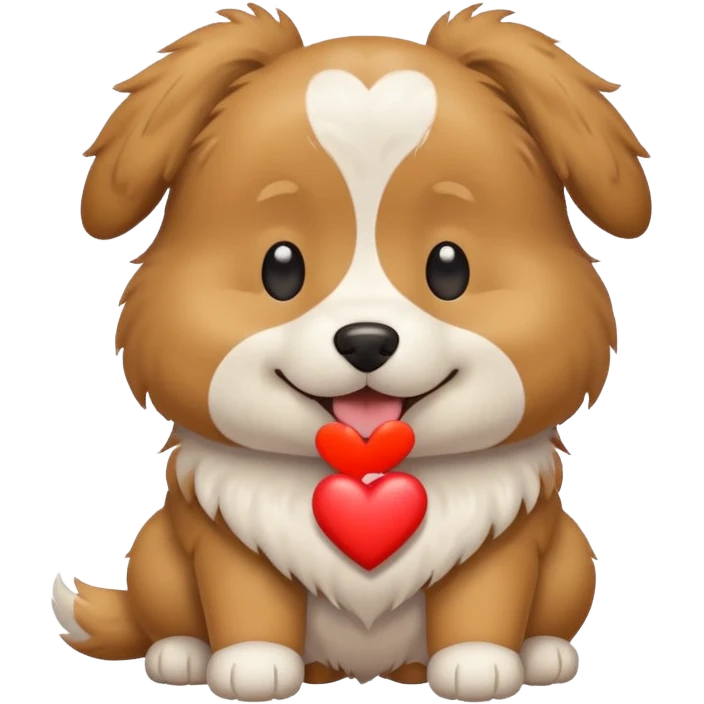 Dog sending a heart emoji