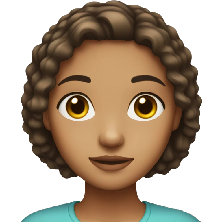 girl with brunette hair and brown eyes and with a little bit light skin emoji