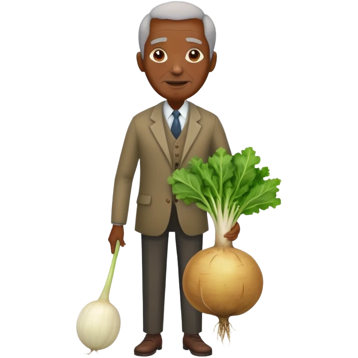 Old tall black man with a turnip  emoji