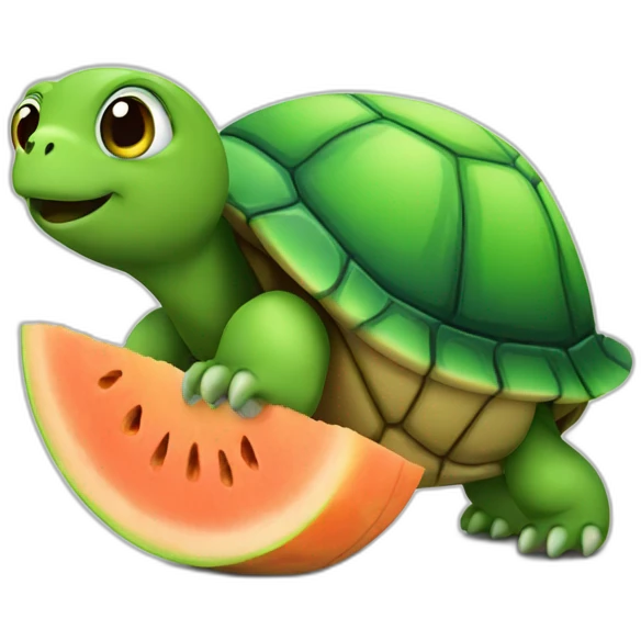 Turtle with a melon shell emoji