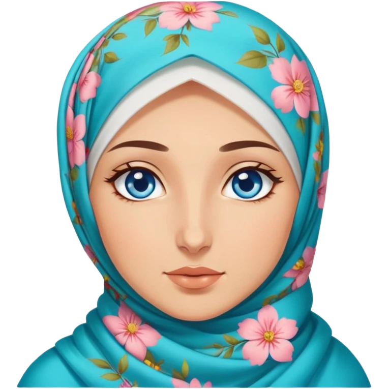 Turkish beautiful finish Konya girl blue eyes with floral hijab smells Essential Oils  emoji
