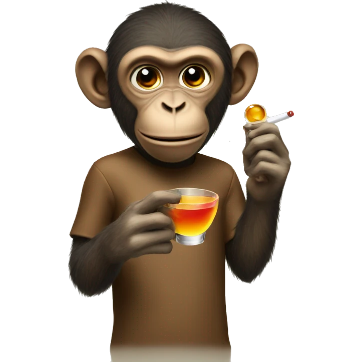 Monkey taking a shot emoji