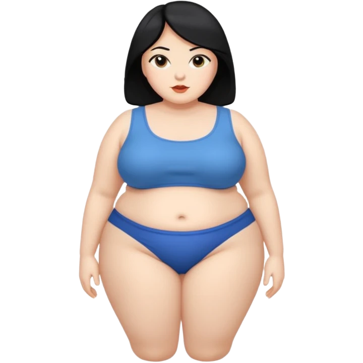 Black hair fat body lady emoji