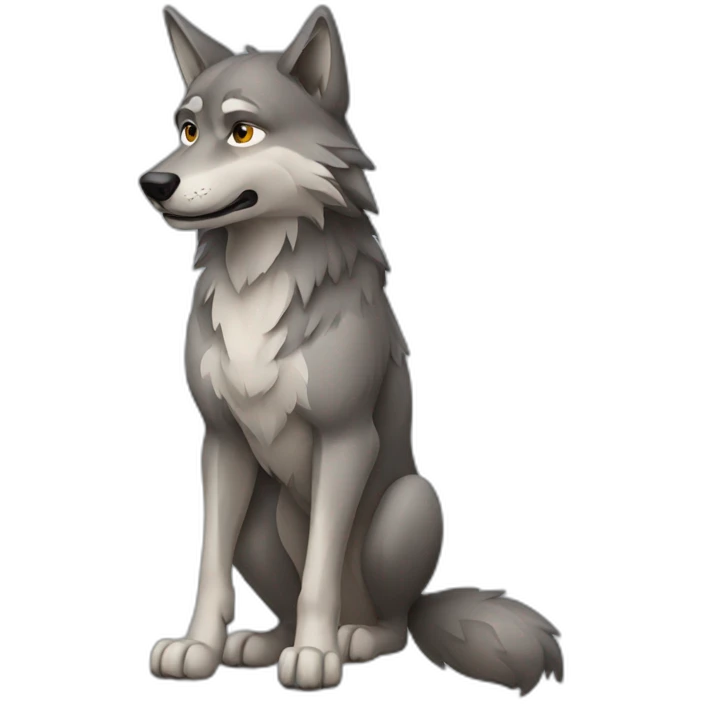 wolf full body emoji