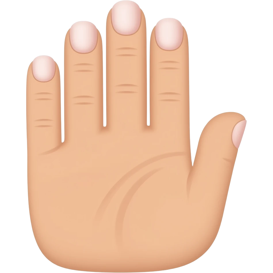 hand without nail polish emoji