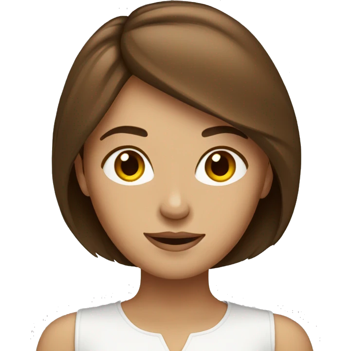 lady with medium brown hair and brown eyes emoji
