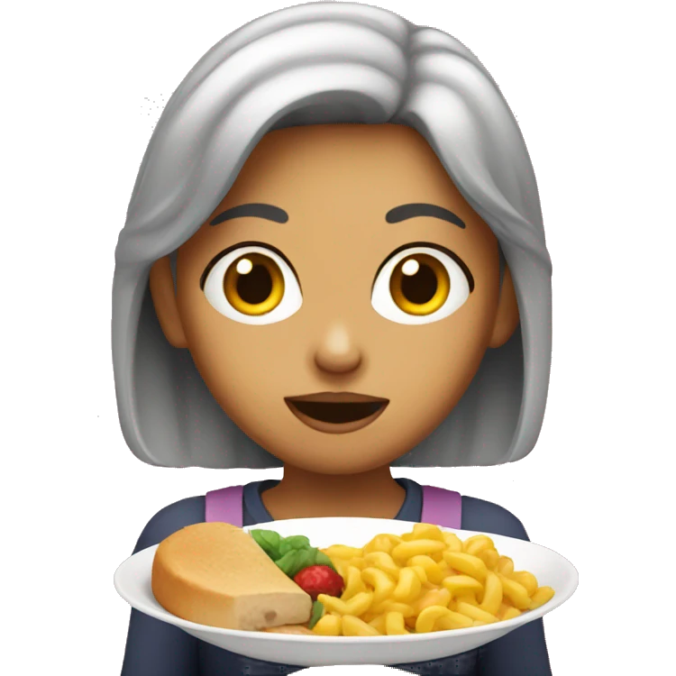 girl eating  emoji
