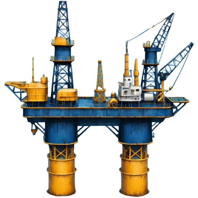 Oil platforms in the ocean scenery emoji