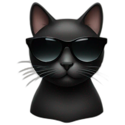 black cat elegant and with sunglasses emoji