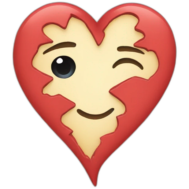 Half broken heart emoji