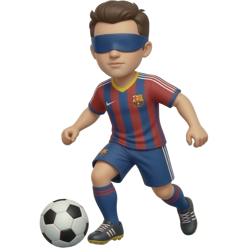make me a soccer player dribbling the ball blindfolded emoji