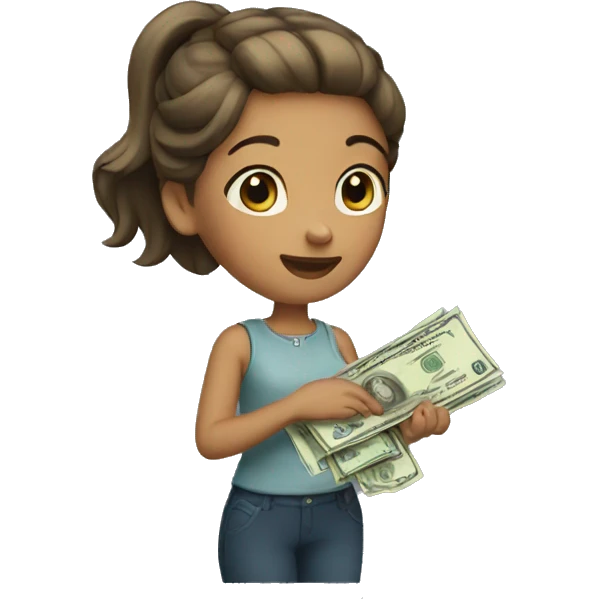 girl paying money emoji