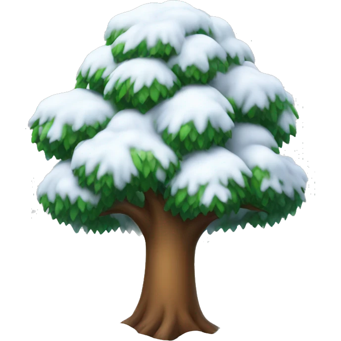 tree with snow emoji