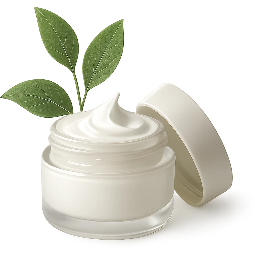 face cream jar with a plant element, no text emoji