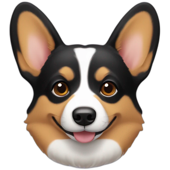 corgi face black and tan emoji
