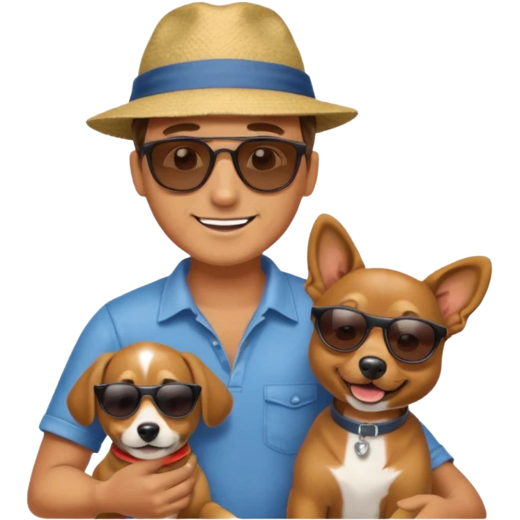 Men is playing with his dog emoji