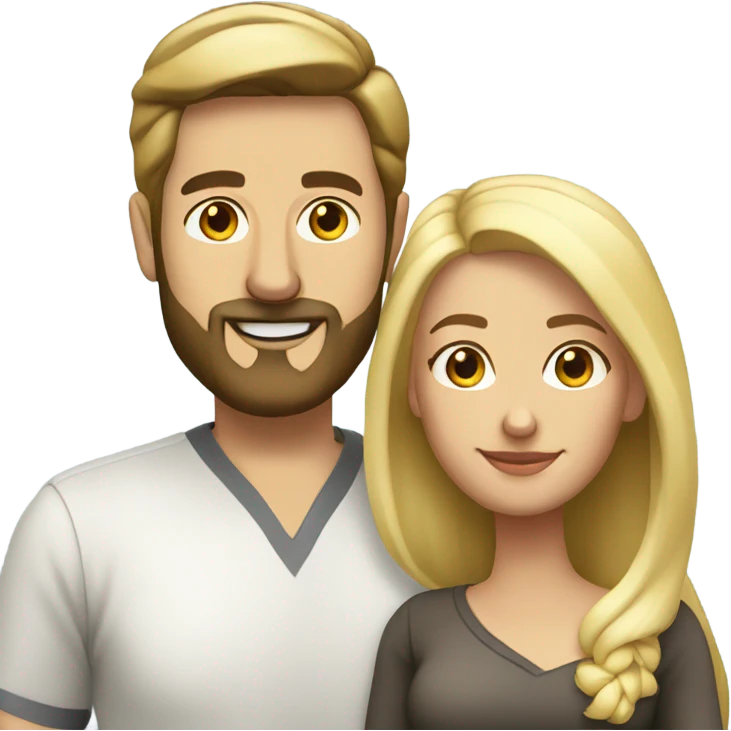 White Cuban man with beard and his blonde wife emoji
