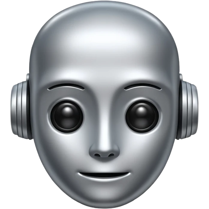 ai robot emoji, simple, expressive face emoji