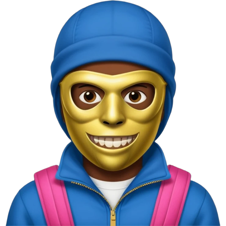 African American gangster mafia with a ski mask emoji