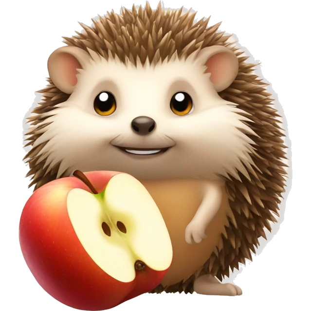 Hedgehog with apple emoji