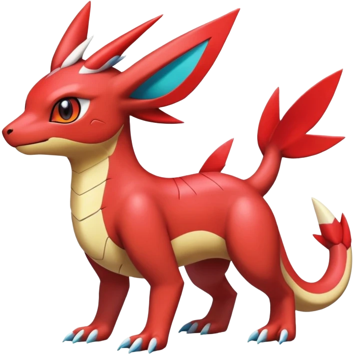  Cute Shiny Exotic Colorful Guilmon-Latias-Koraidon-Umbreon-Fakémon-hybrid-creature (full body)  emoji