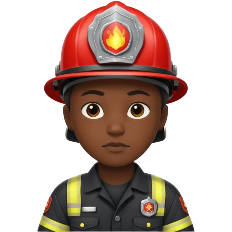 Firefighter with Black uniform emoji