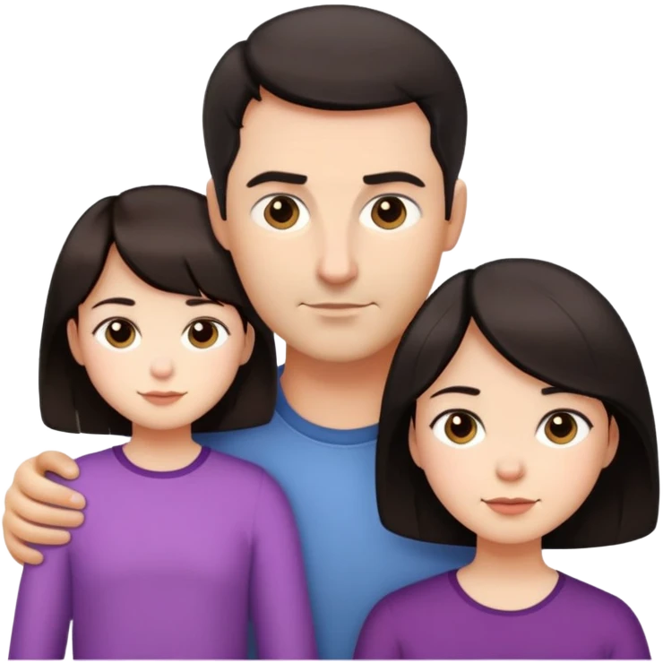 dad short dark hair mom short dark hair daughter light hair daughter dark hair europeans emoji