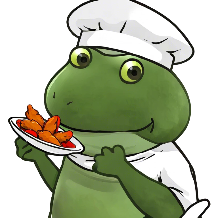 Fish eating spicy chicken wings emoji