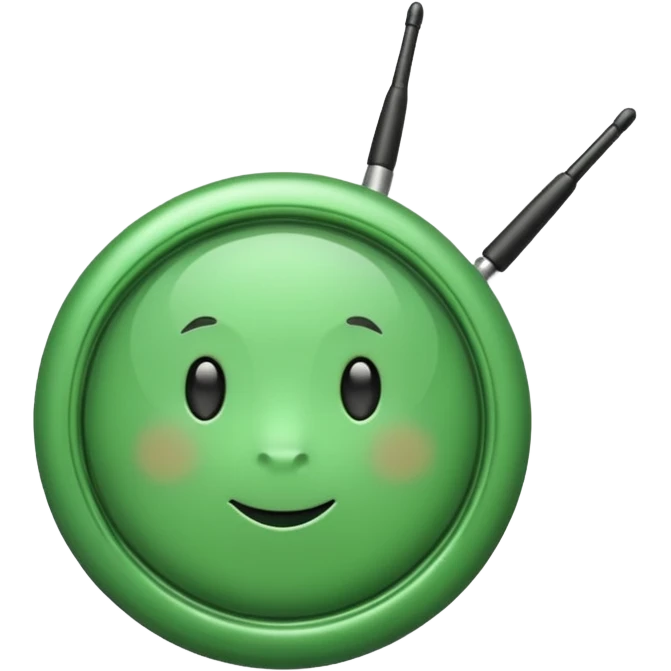 Green seal with antenna emoji