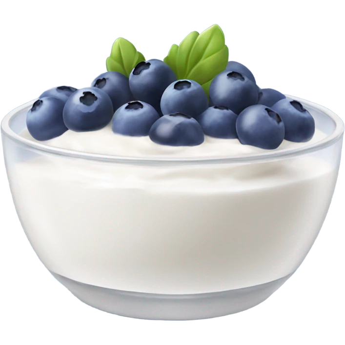 Cristal yogurt bowl with blueberries emoji