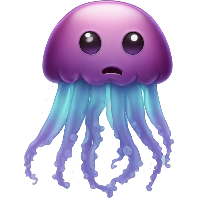 sad jelly fish with sad face and sad very sad  emoji