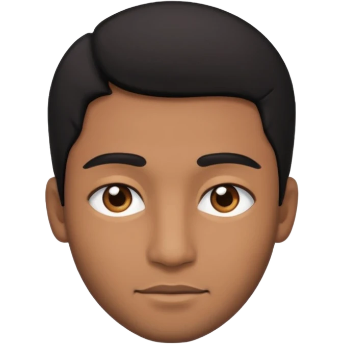 Brown man with black hair black eyes emoji