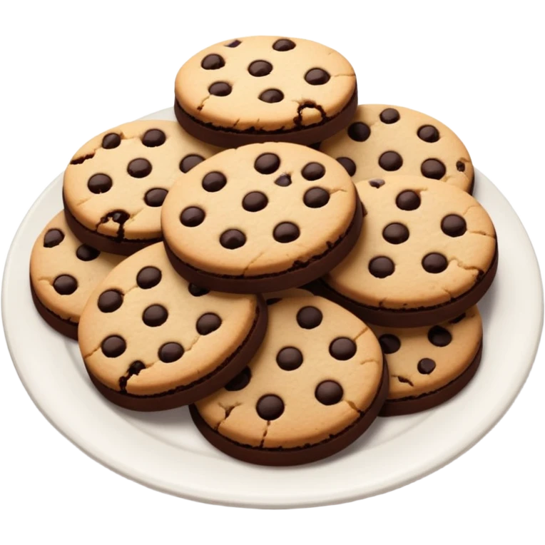 A plate of chocolate shortbread cookies (without chocolaté chips) emoji